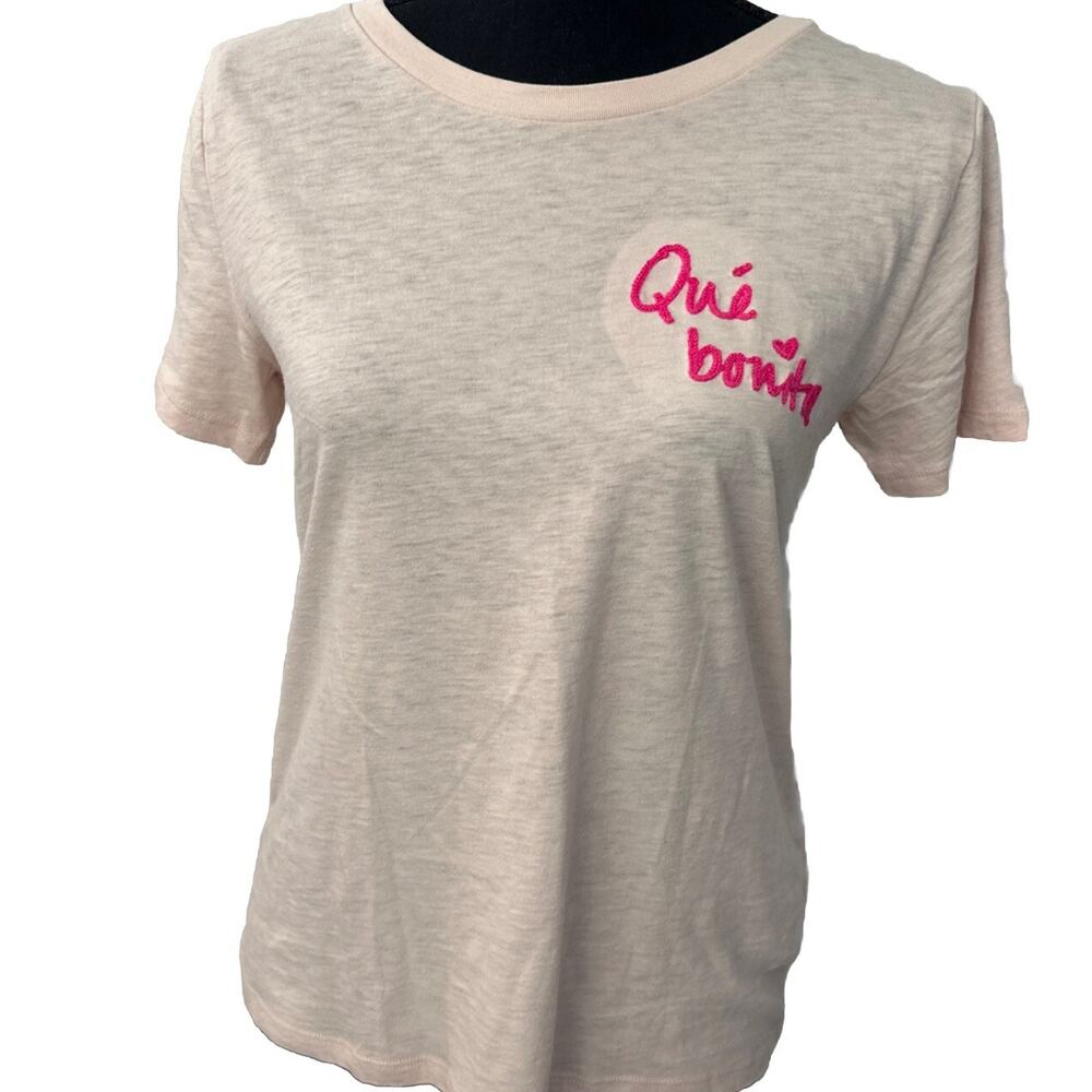 J.‎ Crew Que Bonita T-Shirt Women’s Size Small Tee Pink Graphic Short Sleeve Top